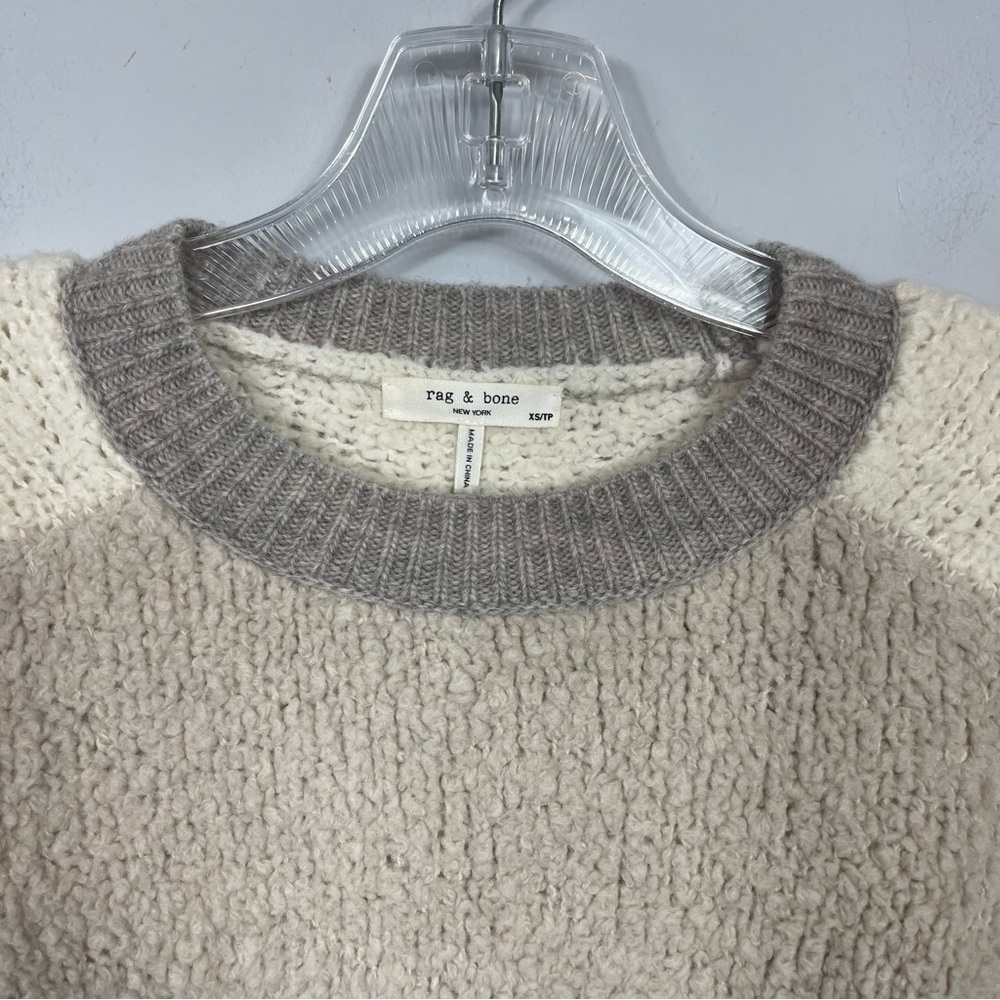 Rag & Bone Knit Davis Color Block Crew Wool Teddy… - image 7